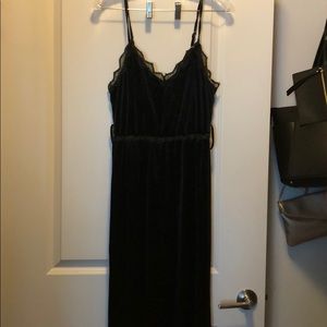 Black velvet jumpsuit